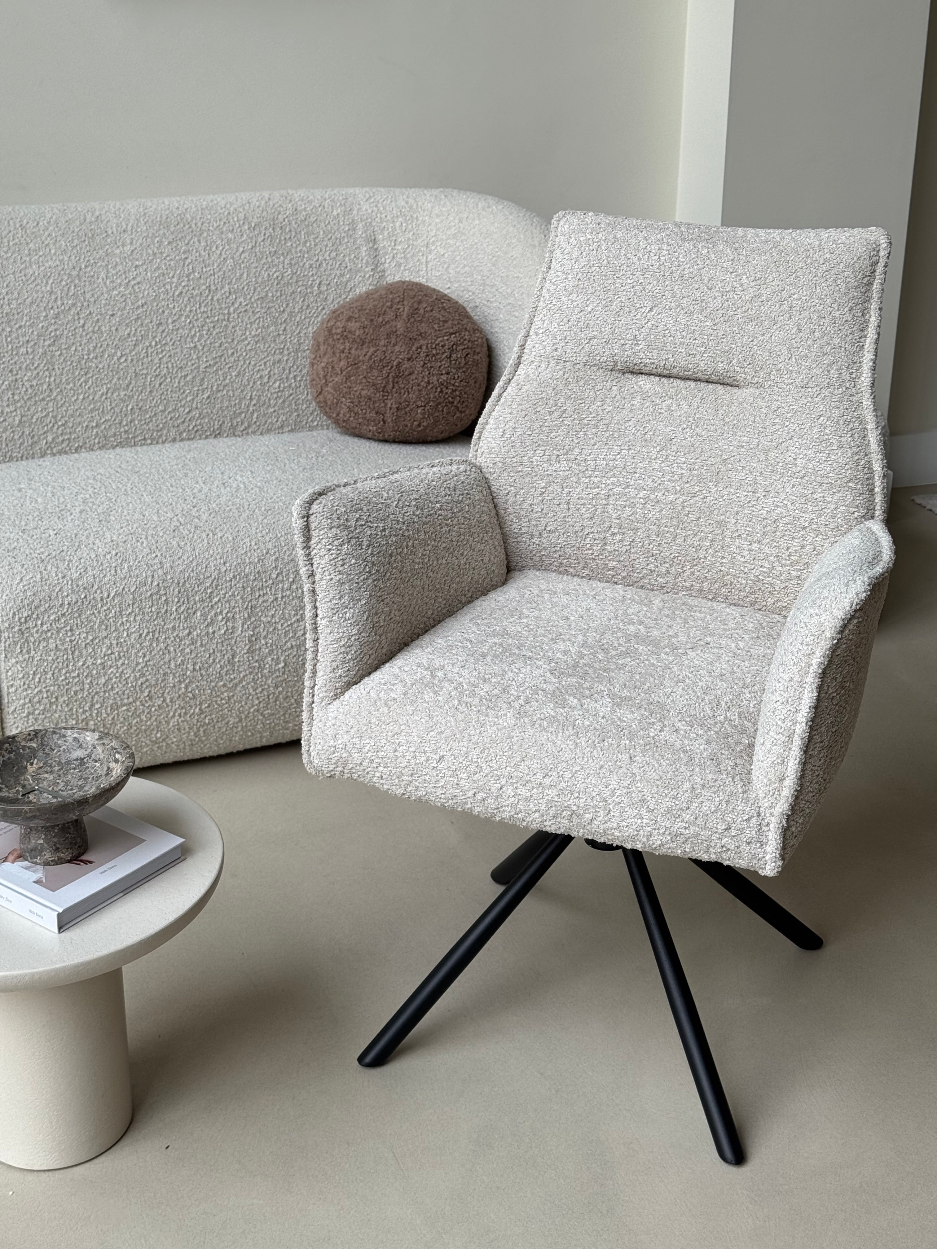 Nora Draaistoel - Beige - Chenille
