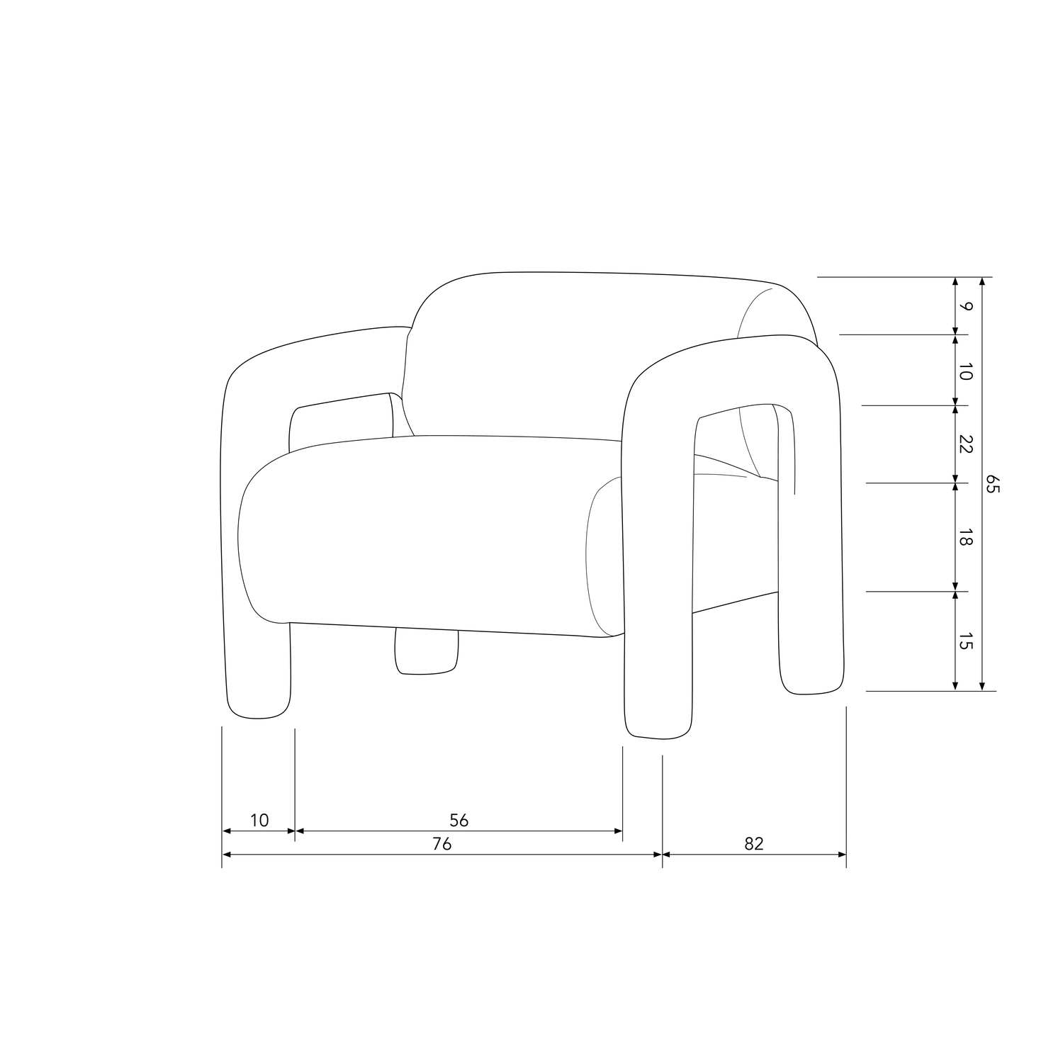 LENNY FAUTEUIL IN GROVE TEXTUUR GOUD/GEEL