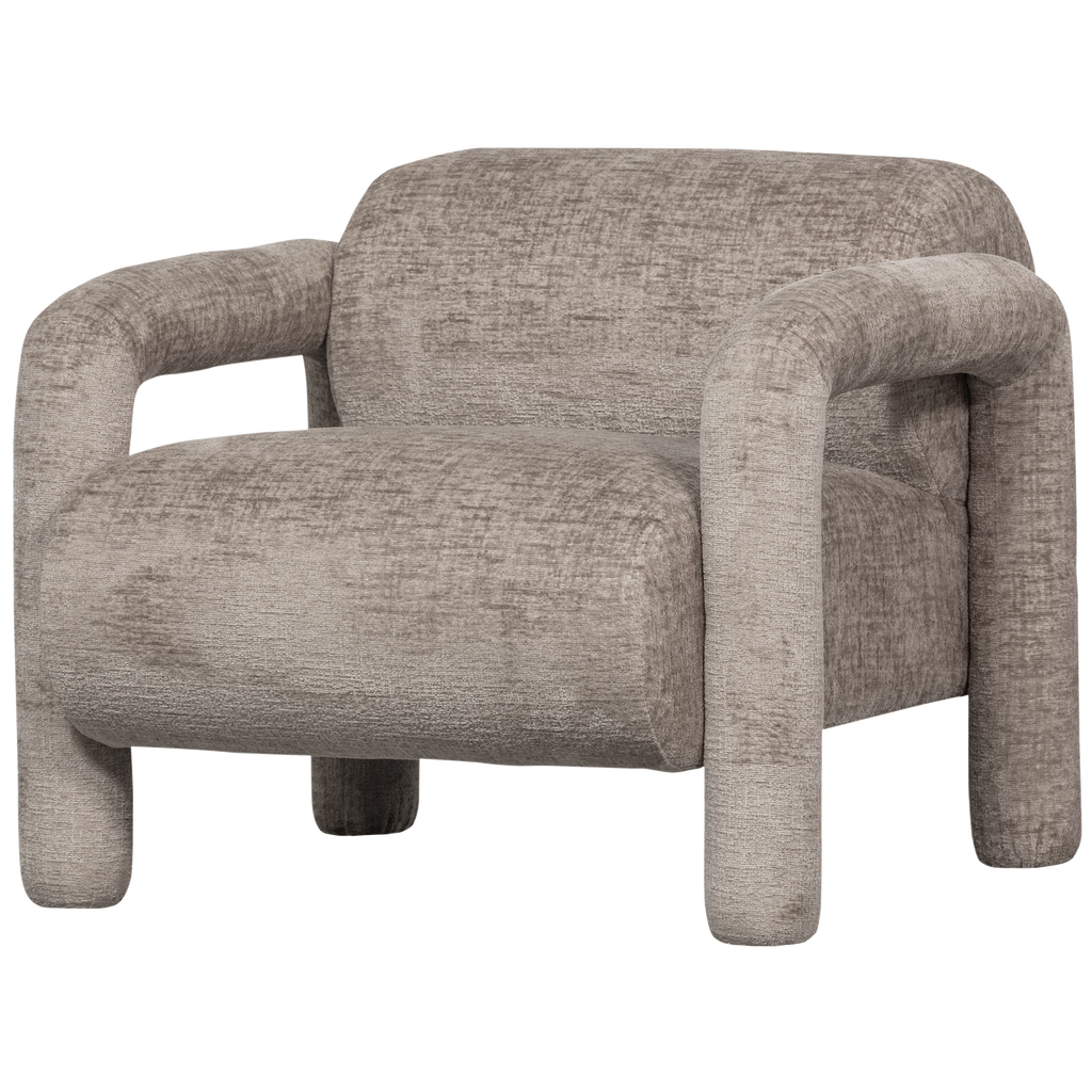 LENNY FAUTEUIL IN GROVE TEXTUUR ZAND