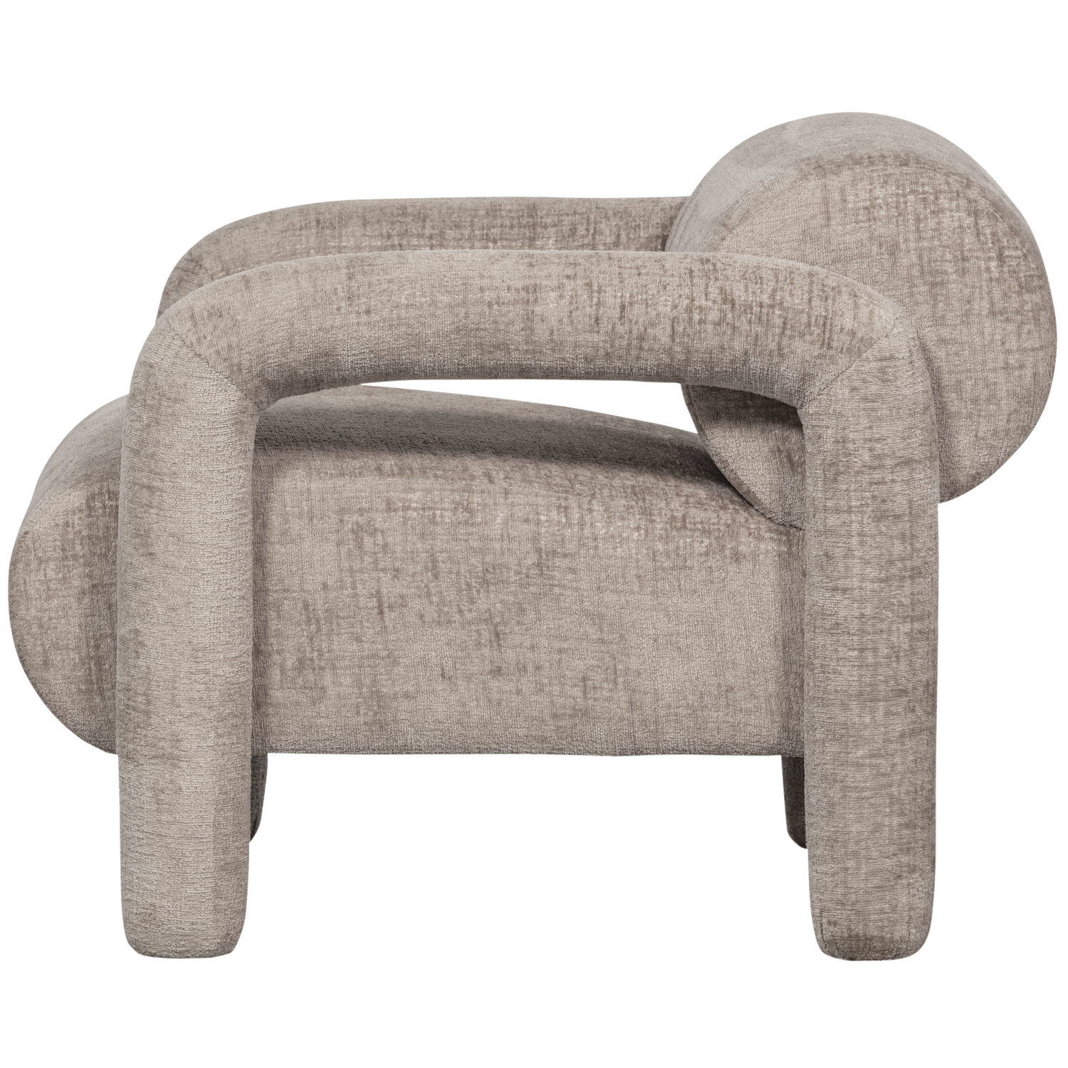 LENNY FAUTEUIL IN GROVE TEXTUUR ZAND