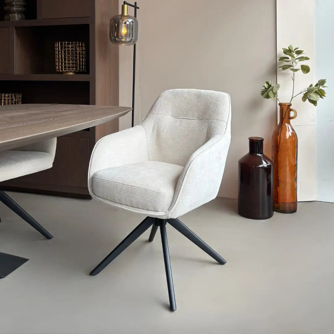 Eetkamerstoel Evi Creme Wit