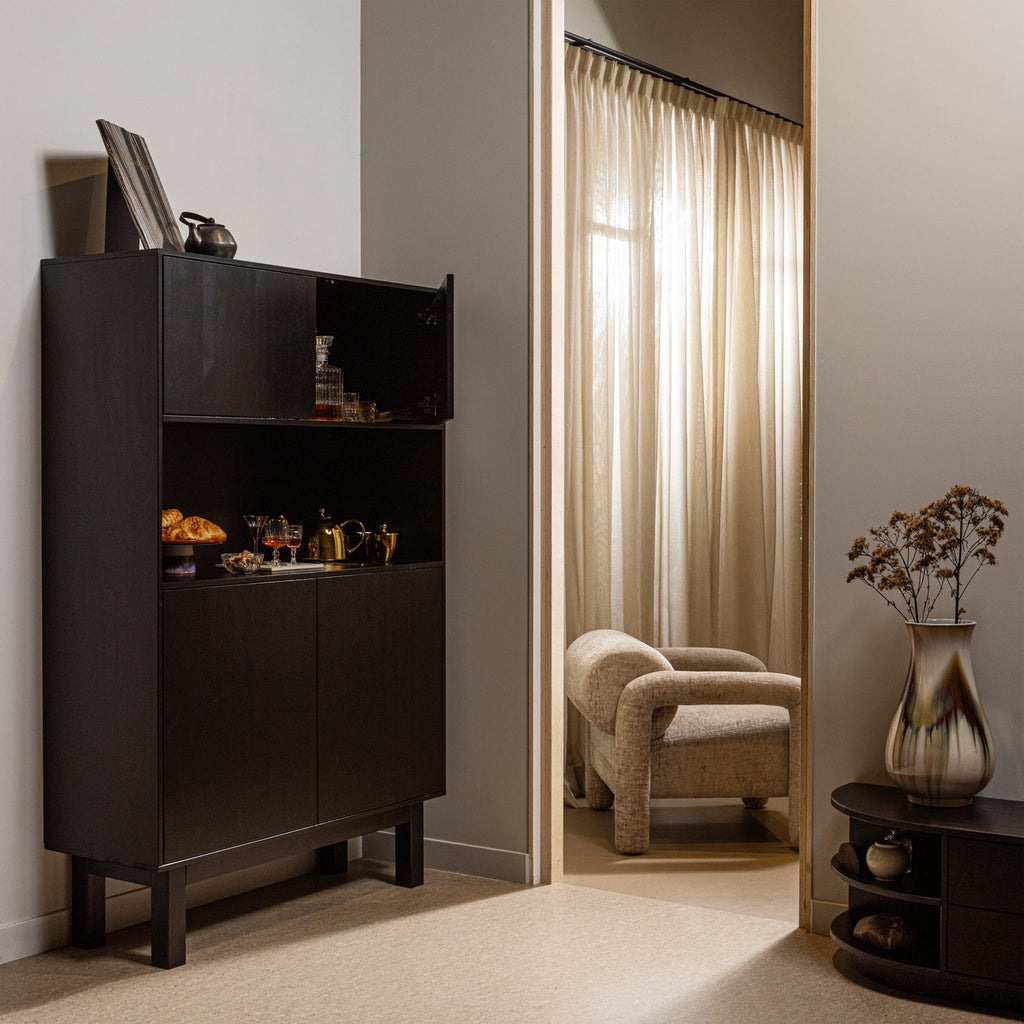 LENNY FAUTEUIL IN GROVE TEXTUUR ZAND