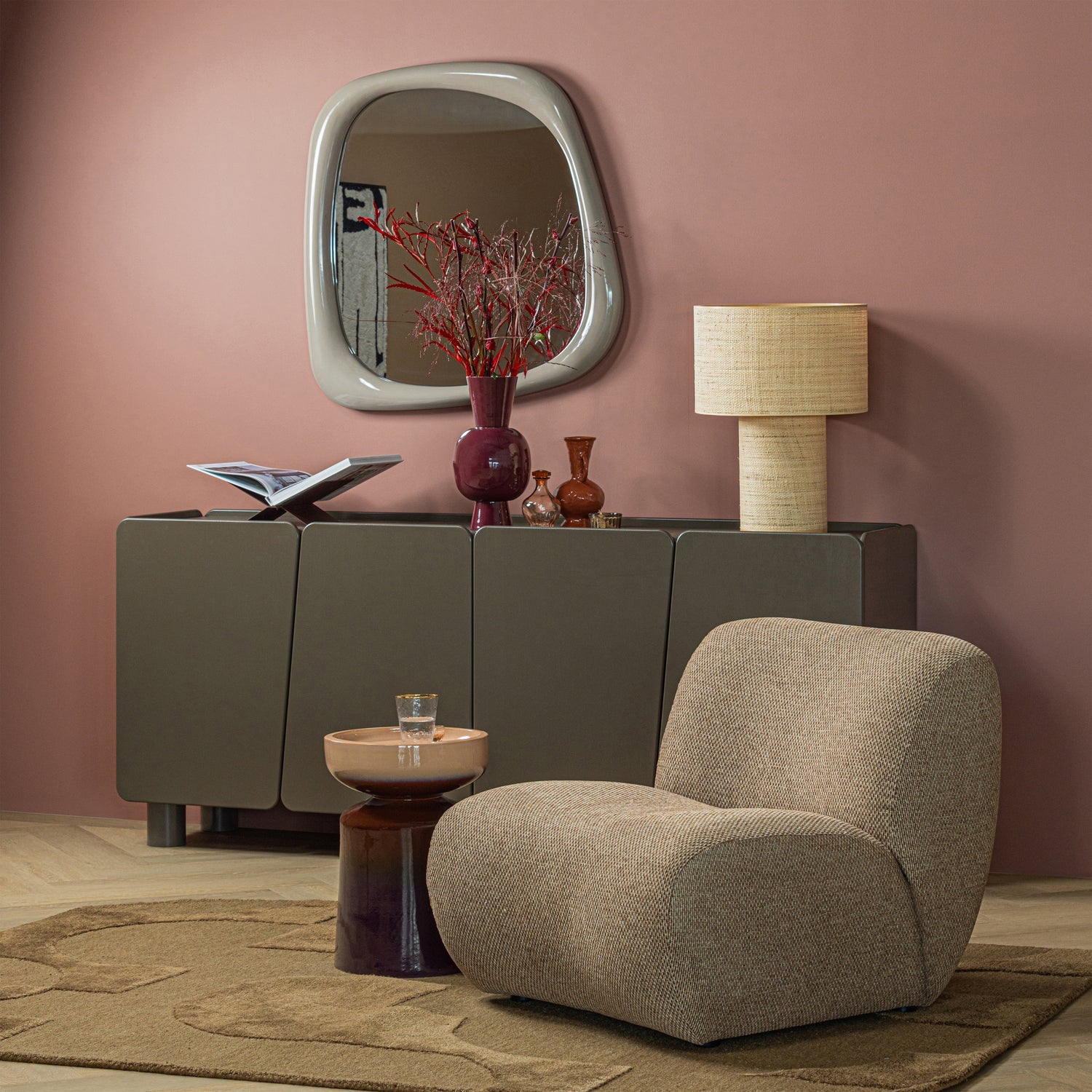 NOMU FAUTEUIL GROVE CHENILLE LICHTBRUIN [fsc]
