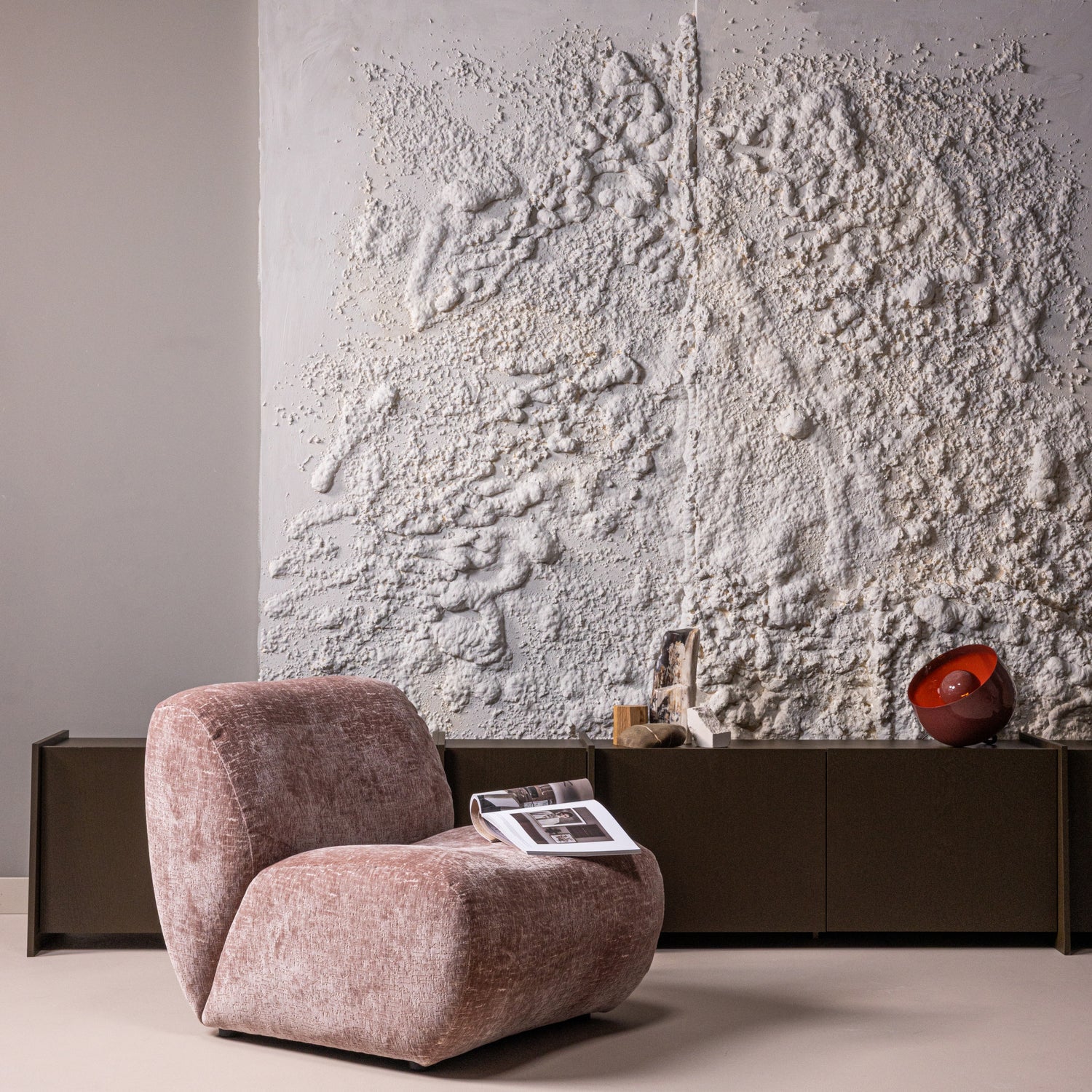 NOMU FAUTEUIL CRAQUELÉ VELVET LICHTROZE [fsc]