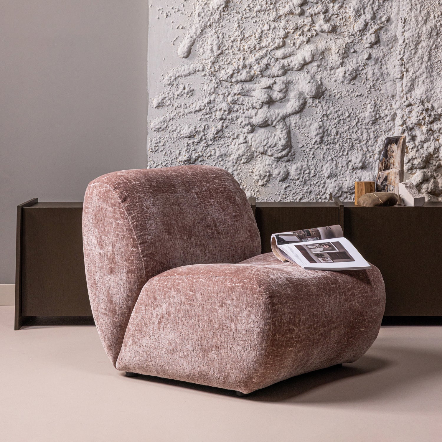 NOMU FAUTEUIL CRAQUELÉ VELVET LICHTROZE [fsc]