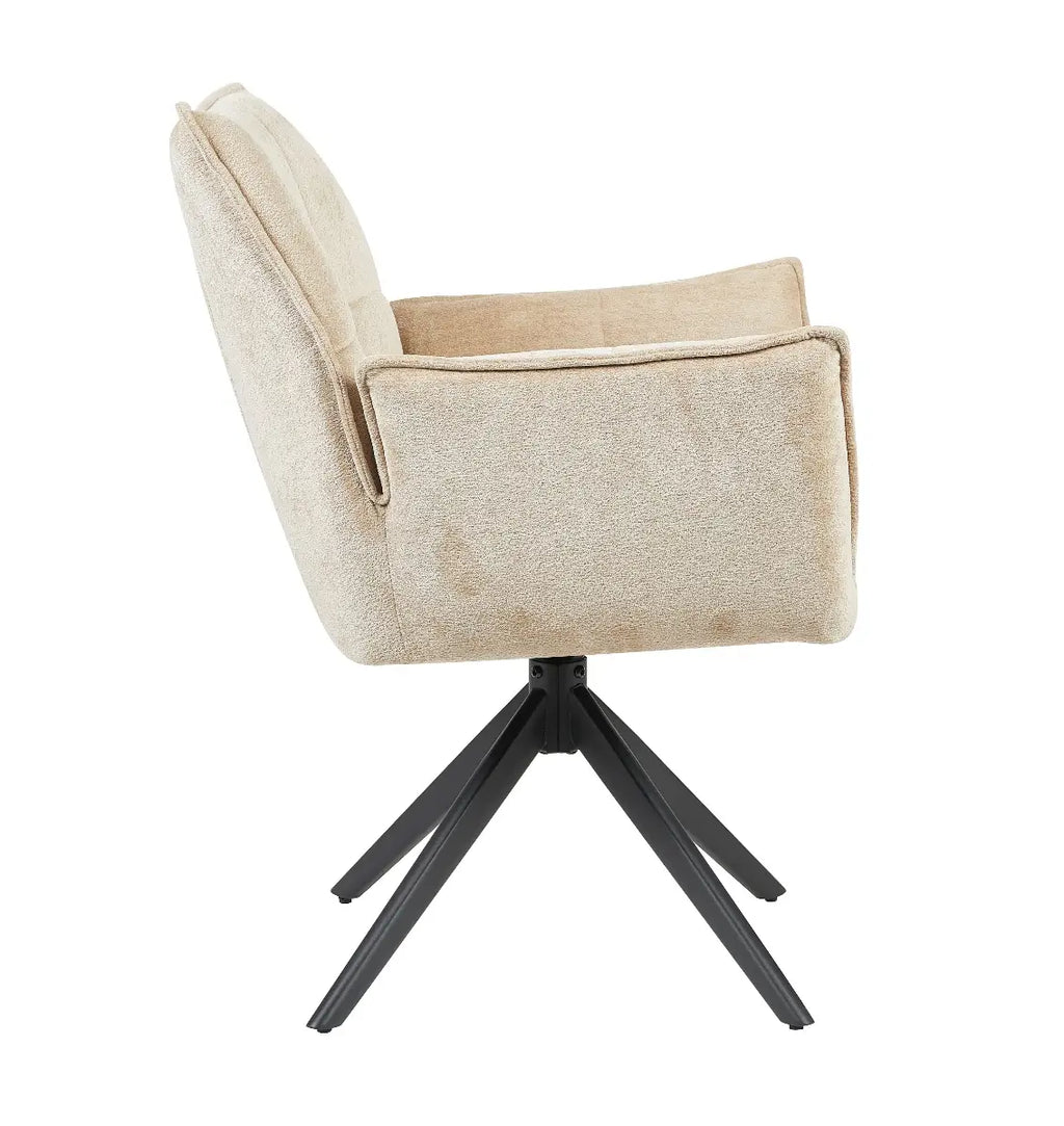 Eetkamerstoel Jamie Beige/Naturel