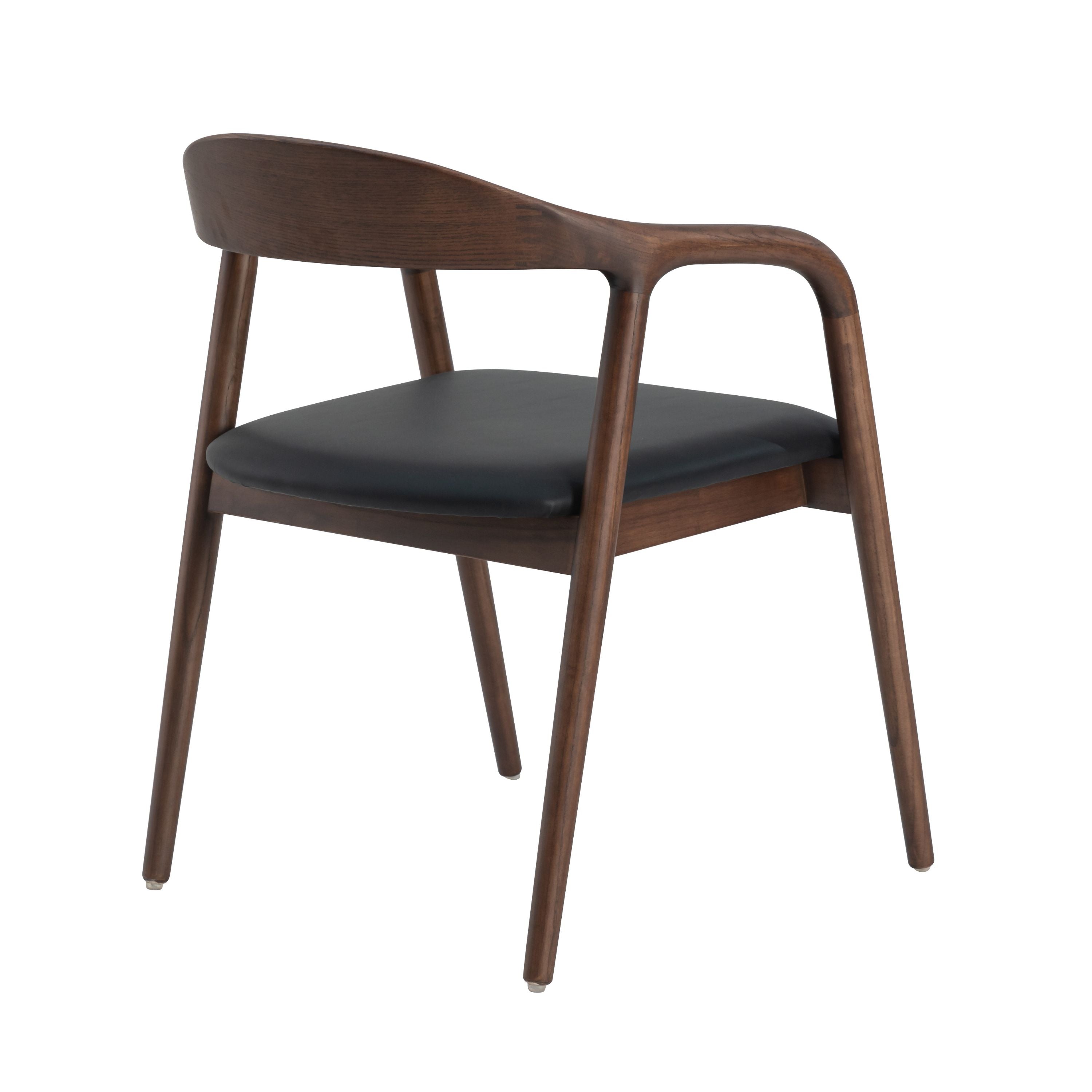 Andrea Walnoot Eetkamerstoel - Japandi Zwart PU