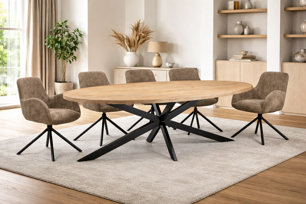 Eettafel Boris - Mangohout Ovaal