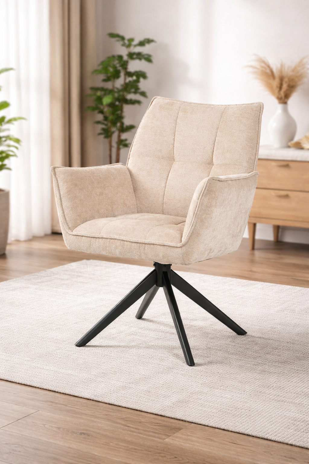 Eetkamerstoel Jamie Beige/Naturel