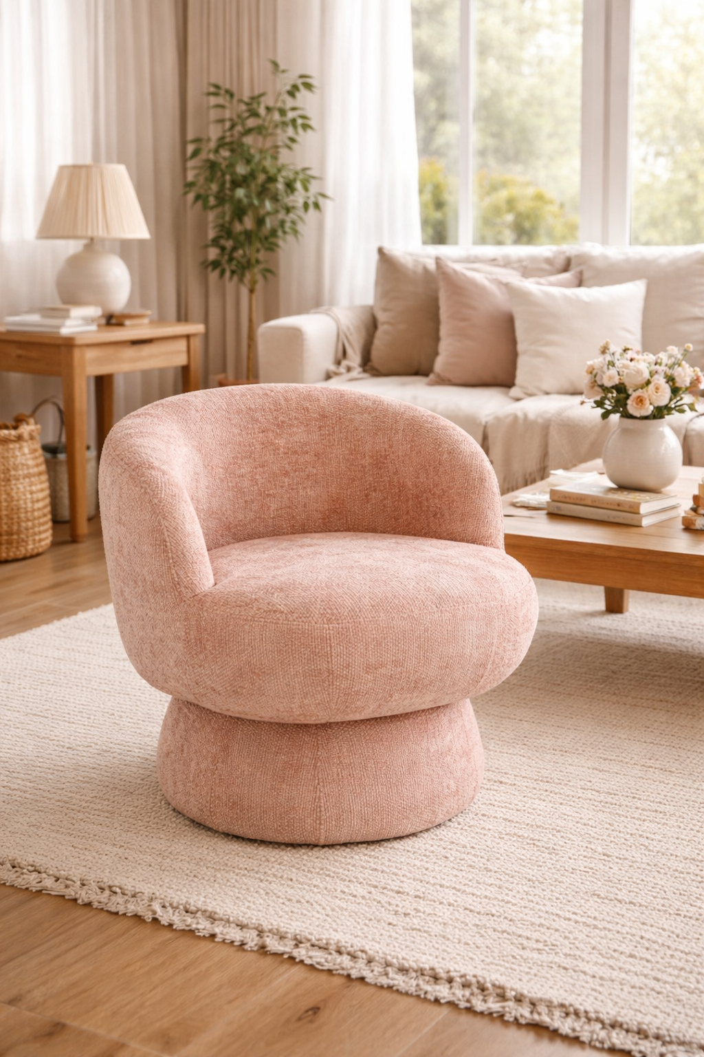 Fauteuil Suzy Terra/Oud Roze Draaibaar