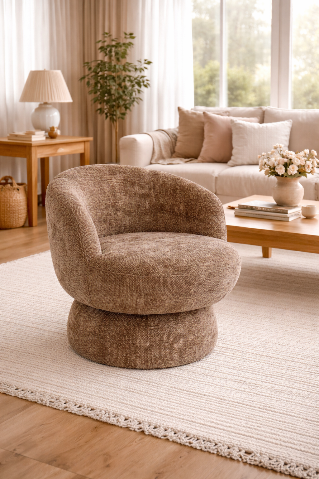 Fauteuil Suzy Taupe Draaibaar