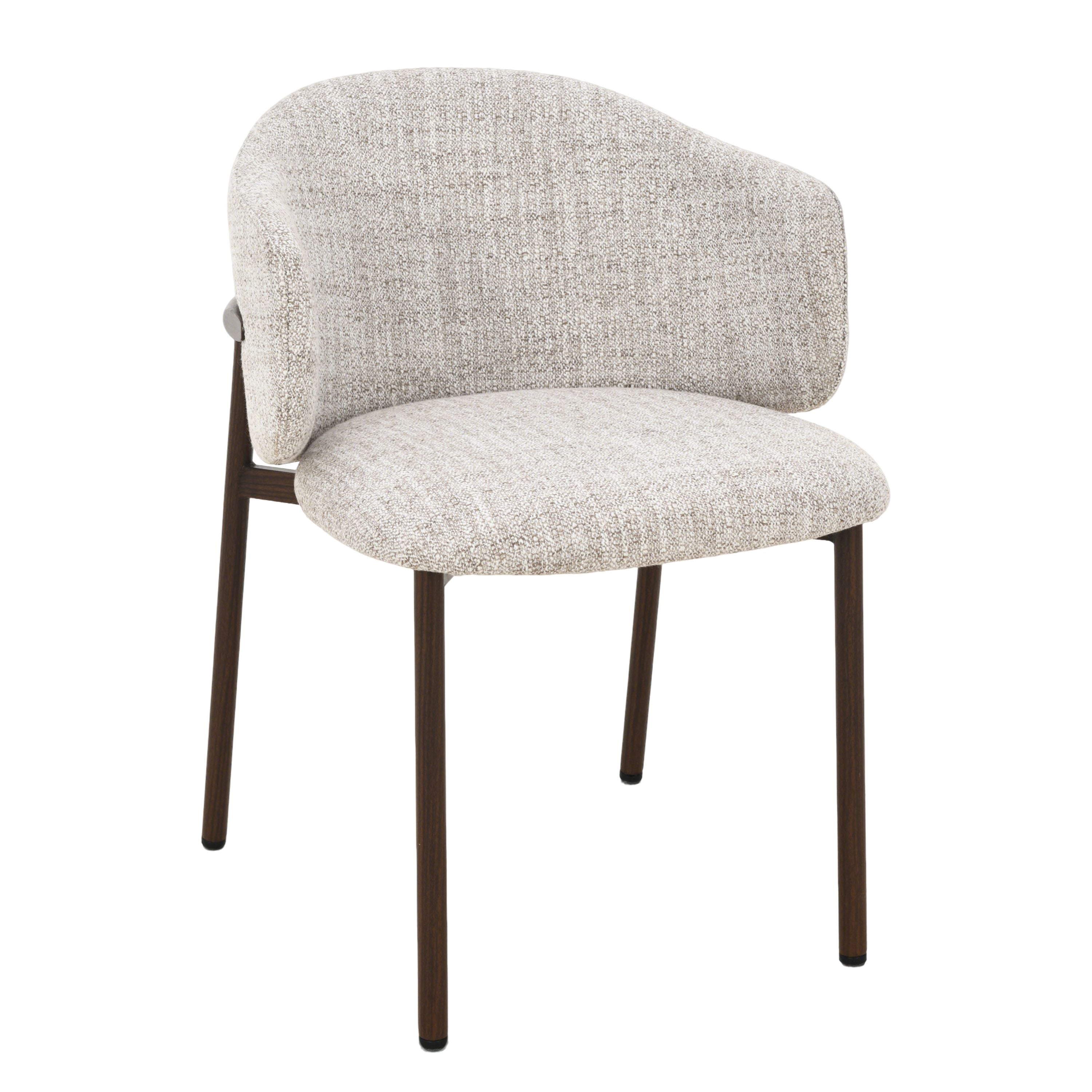 Jenna Eetkamerstoel - Beige - Walnoot Poten