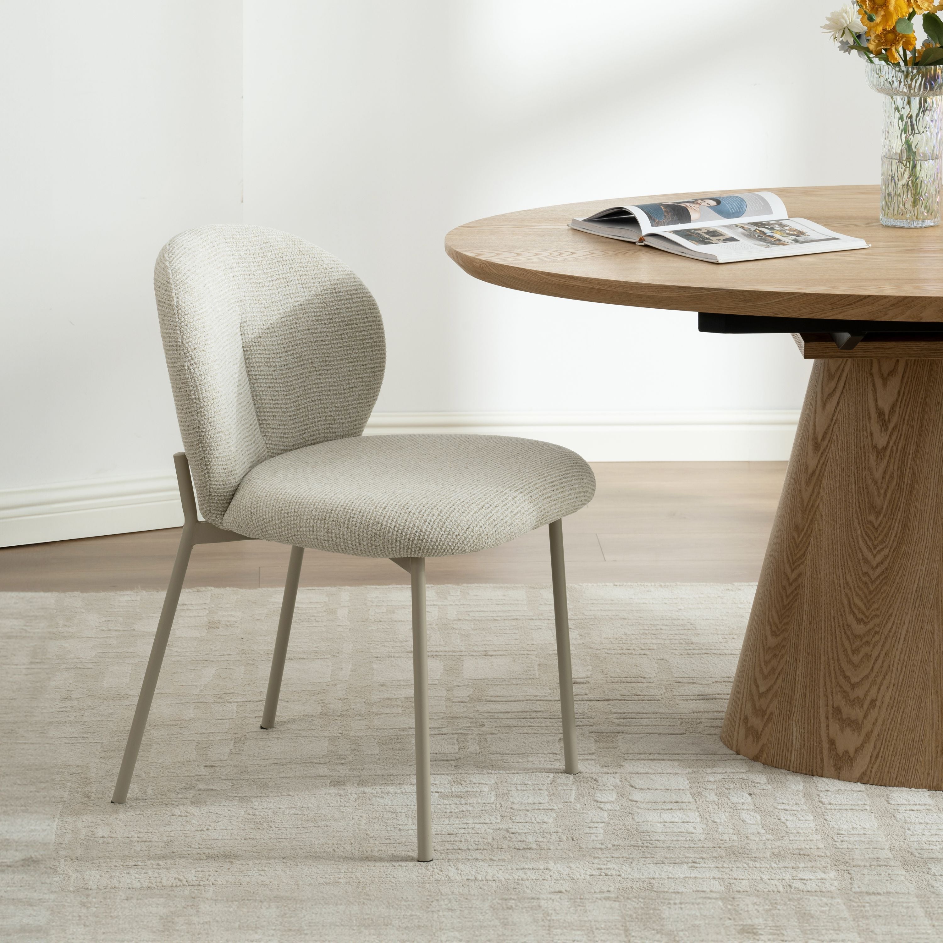 Ruby Eetkamerstoel - Beige Chenille