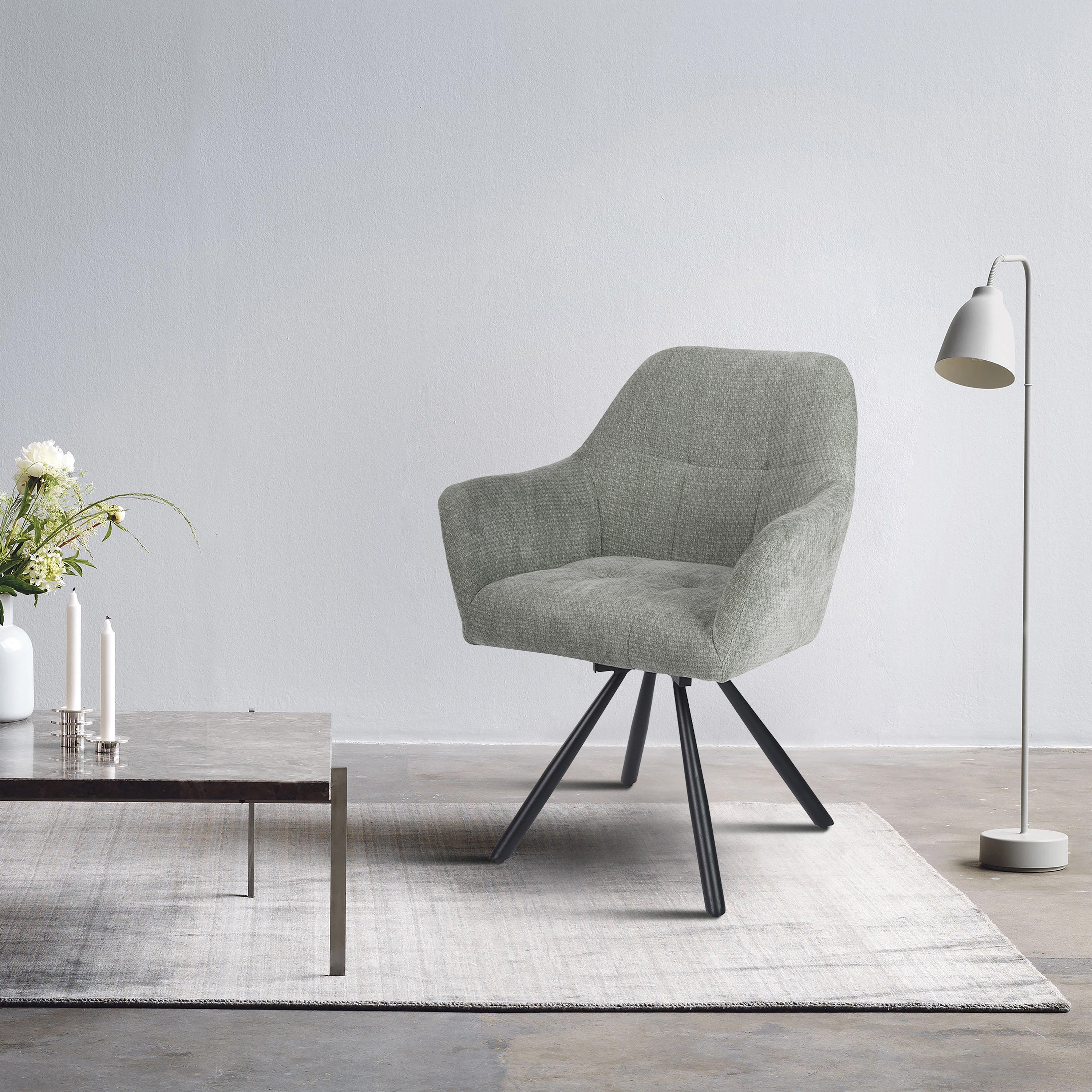 Breeze Draaistoel - Grijs - Chenille