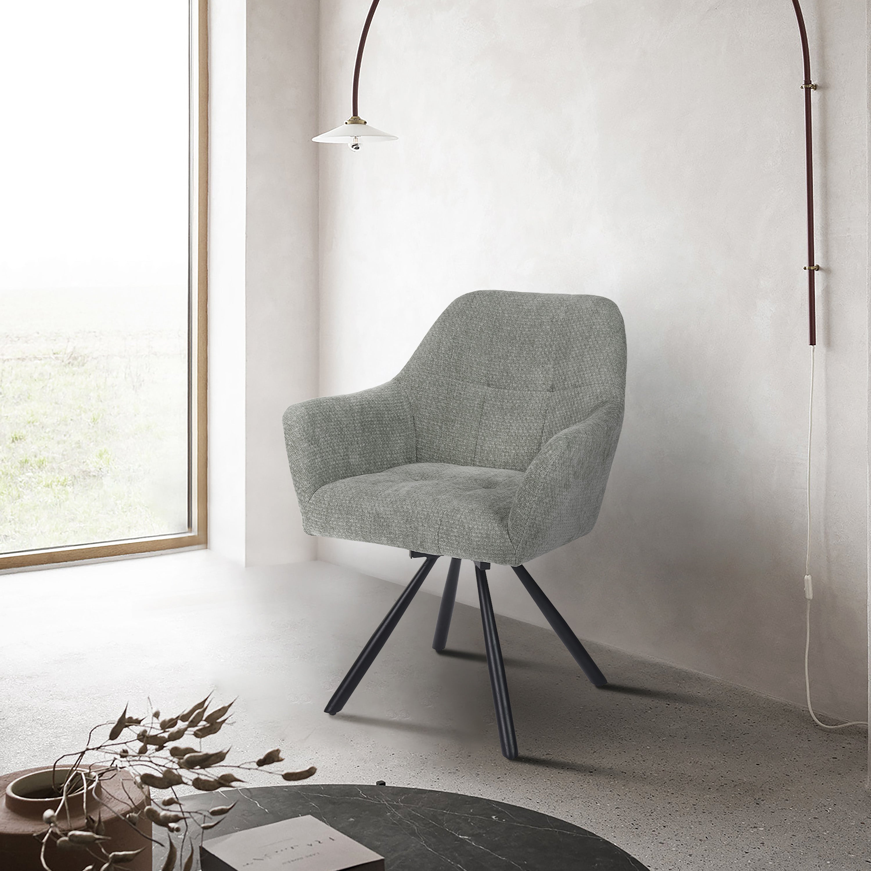 Breeze Draaistoel - Grijs - Chenille