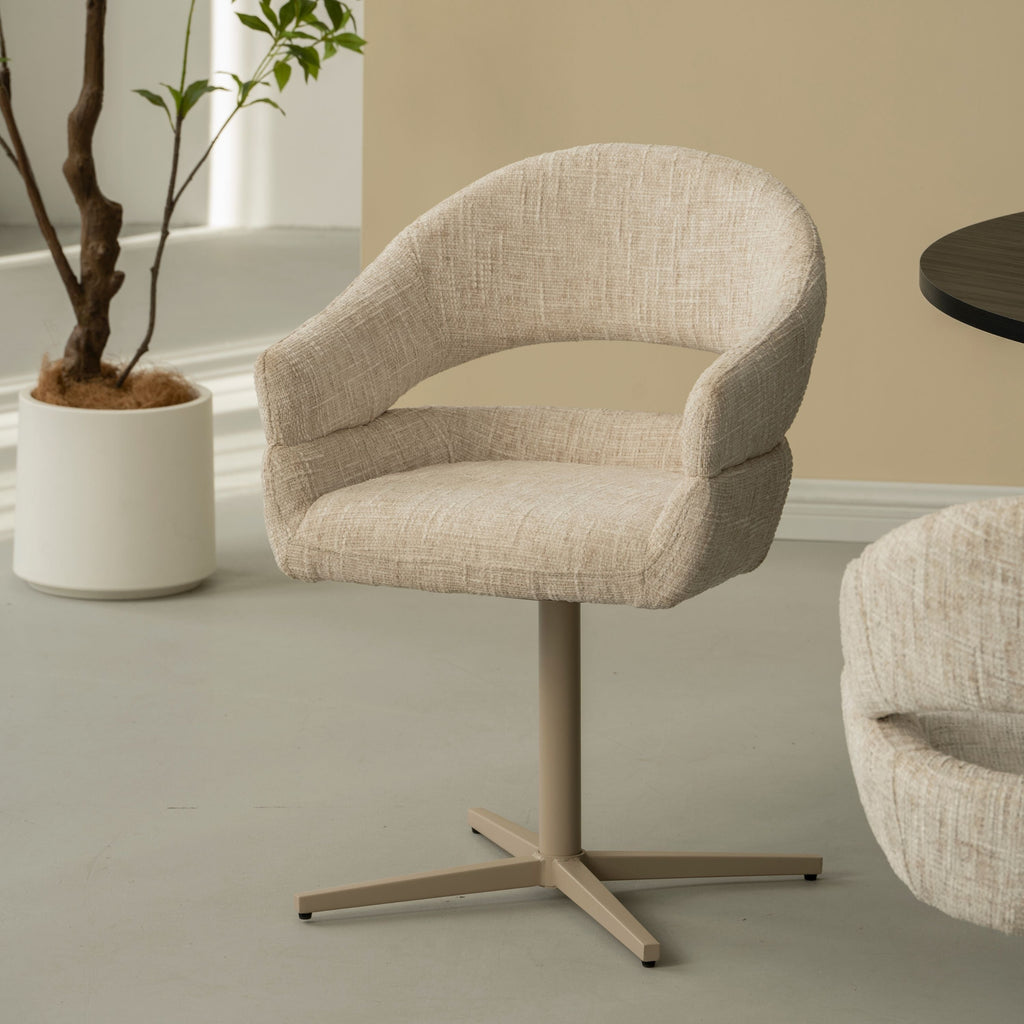 Clover Draaistoel - Beige - Chenille