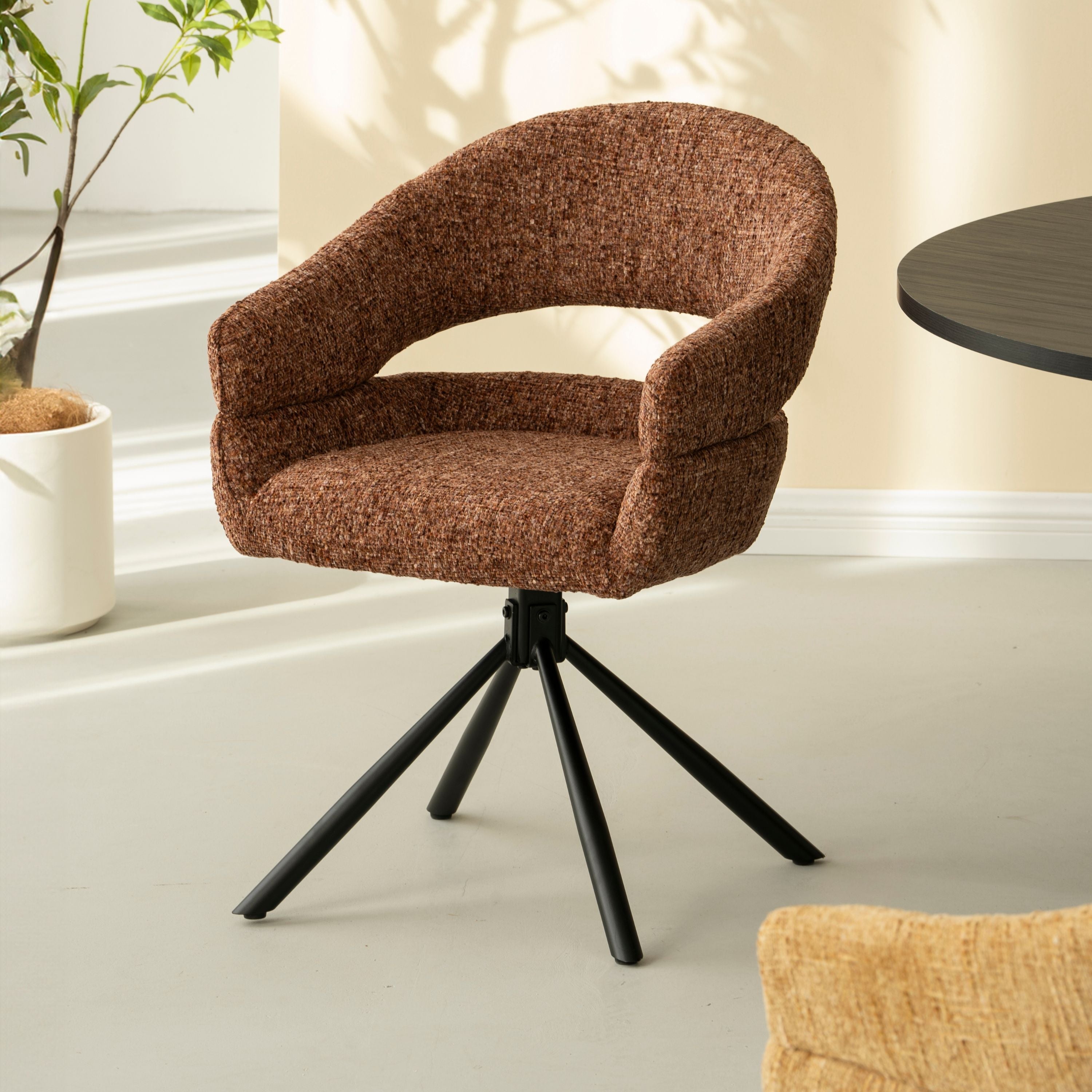 Clover Draaistoel - Brick Rood - Chenille