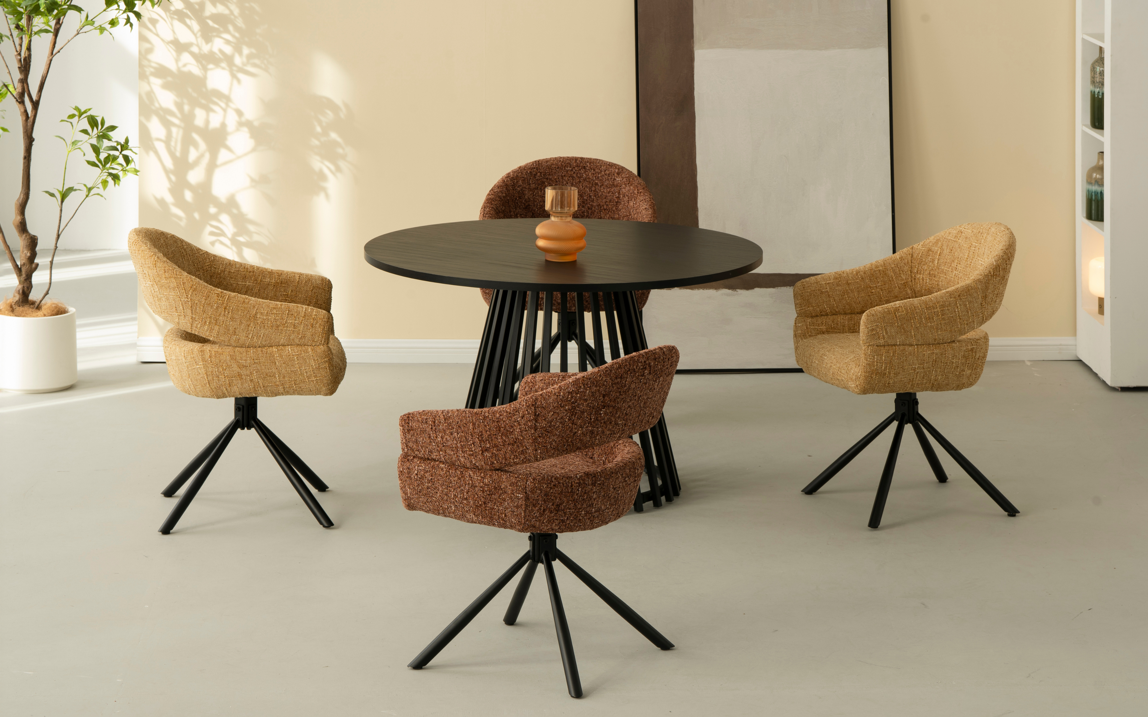 Clover Draaistoel - Brick Rood - Chenille