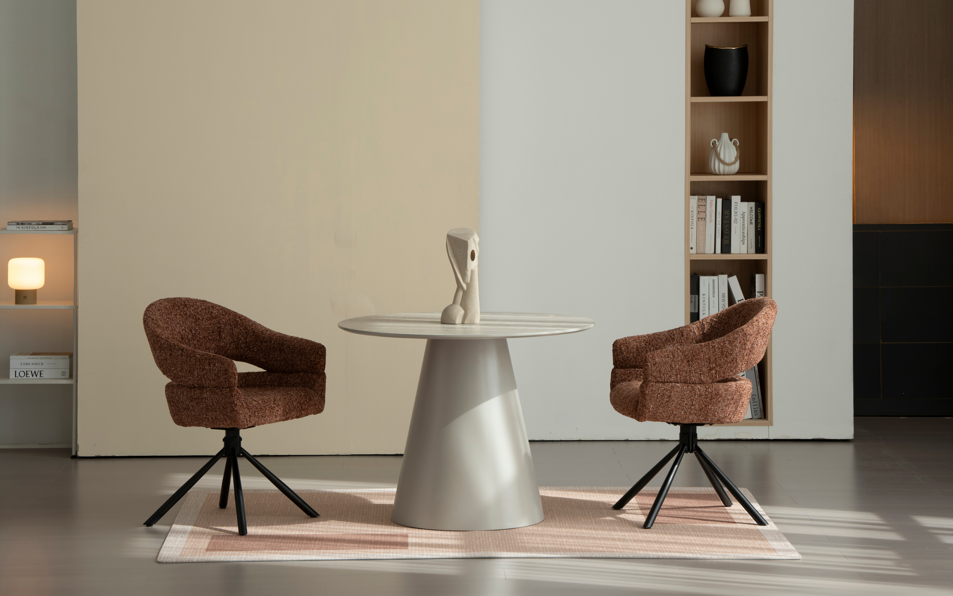 Clover Draaistoel - Brick Rood - Chenille