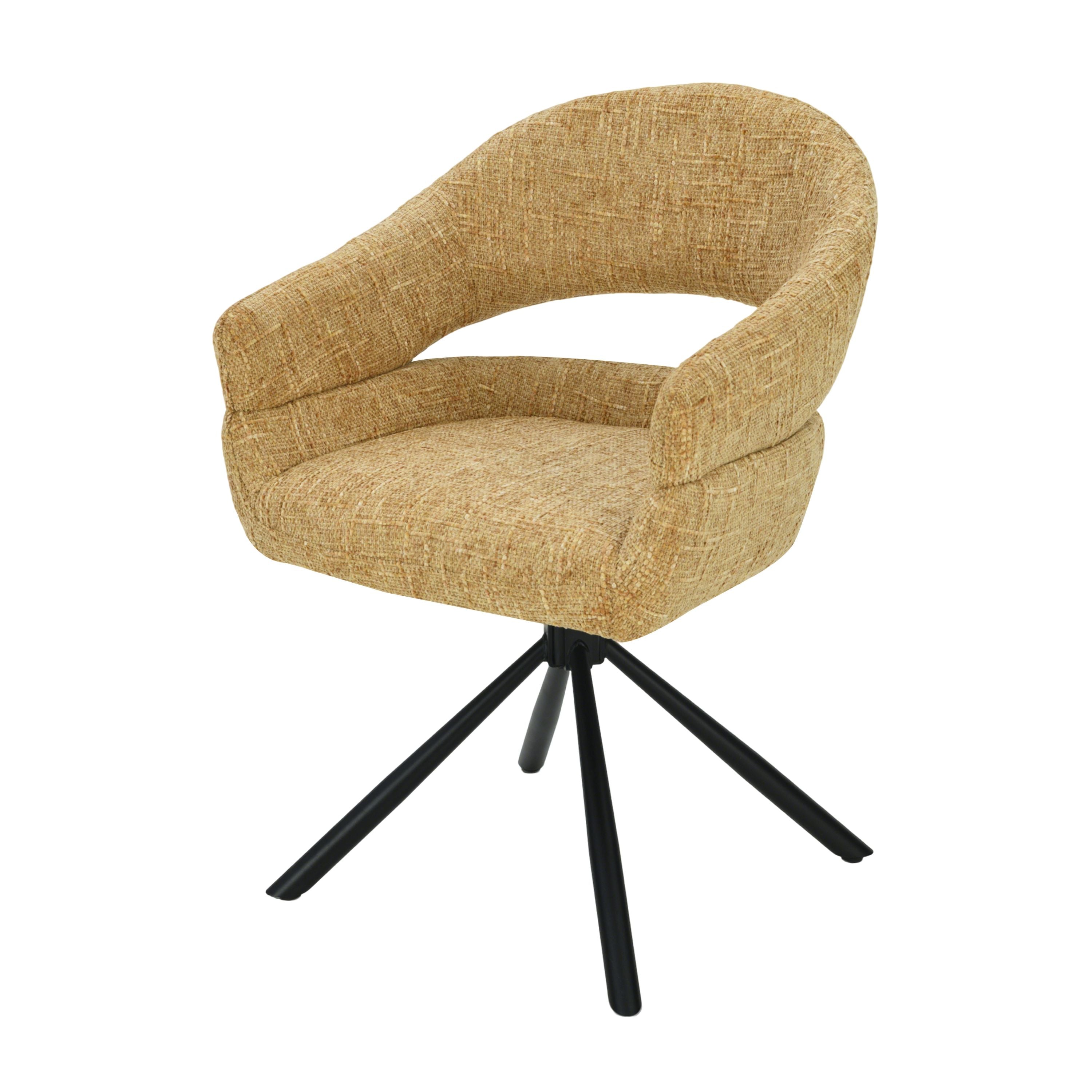 Clover Draaistoel - Geel - Chenille