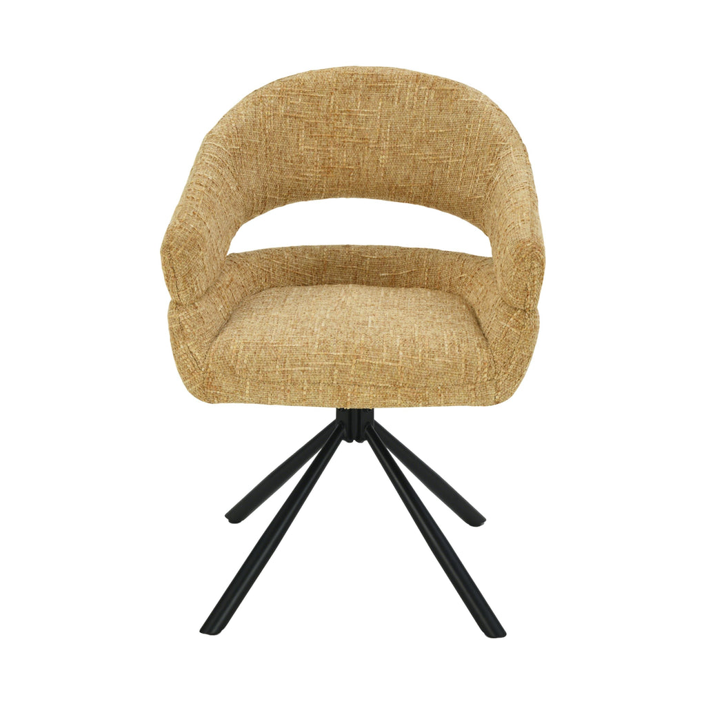 Clover Draaistoel - Geel - Chenille
