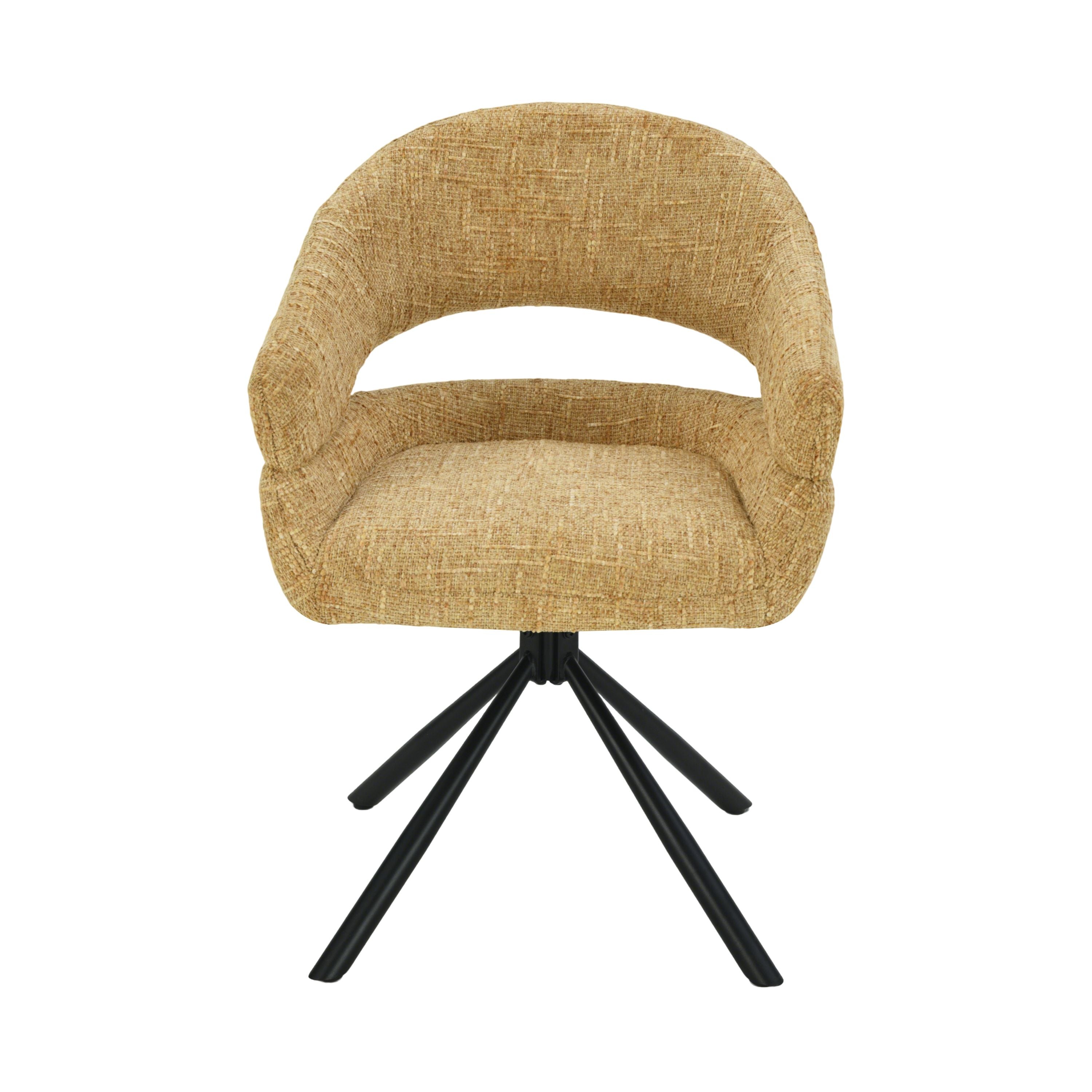 Clover Draaistoel - Geel - Chenille