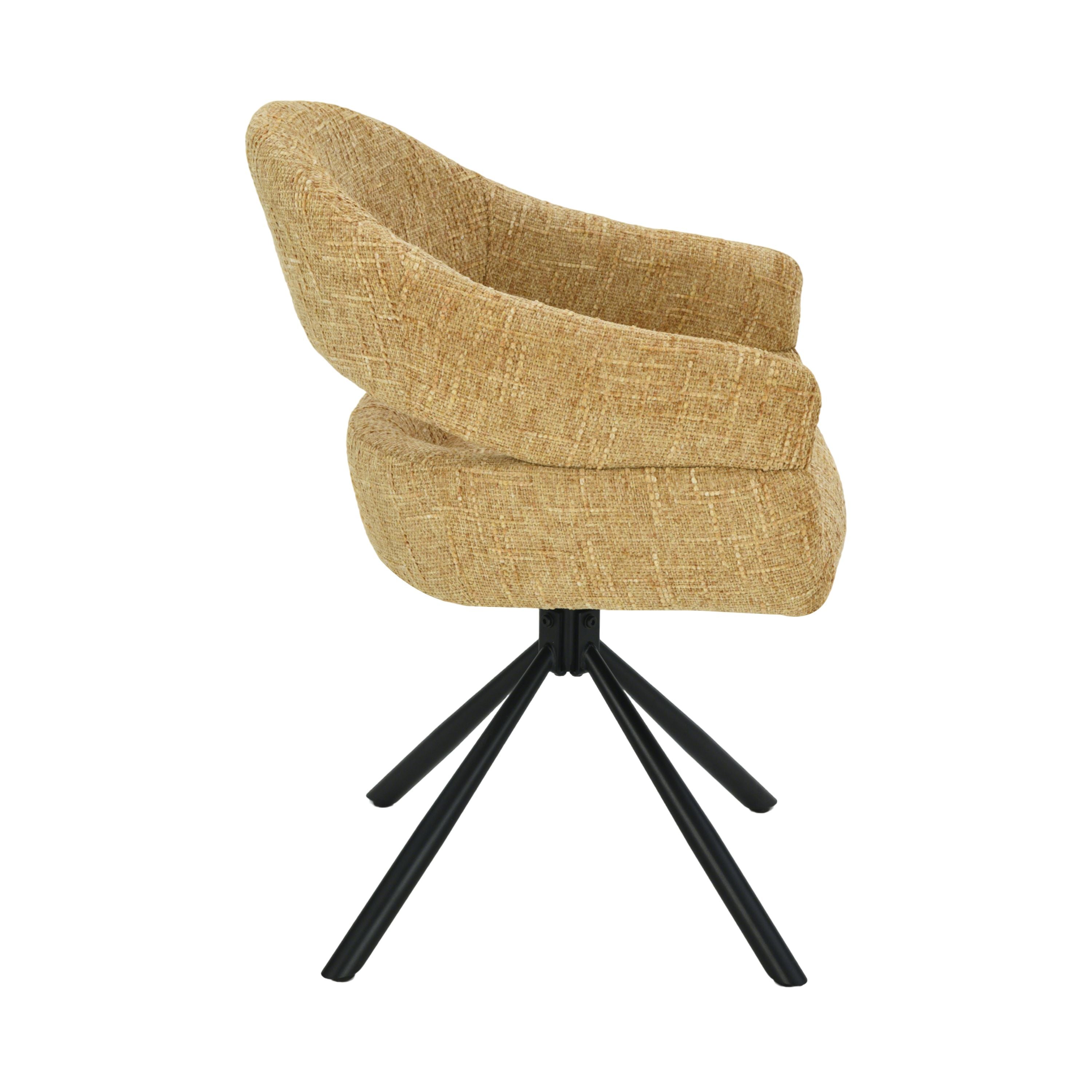 Clover Draaistoel - Geel - Chenille