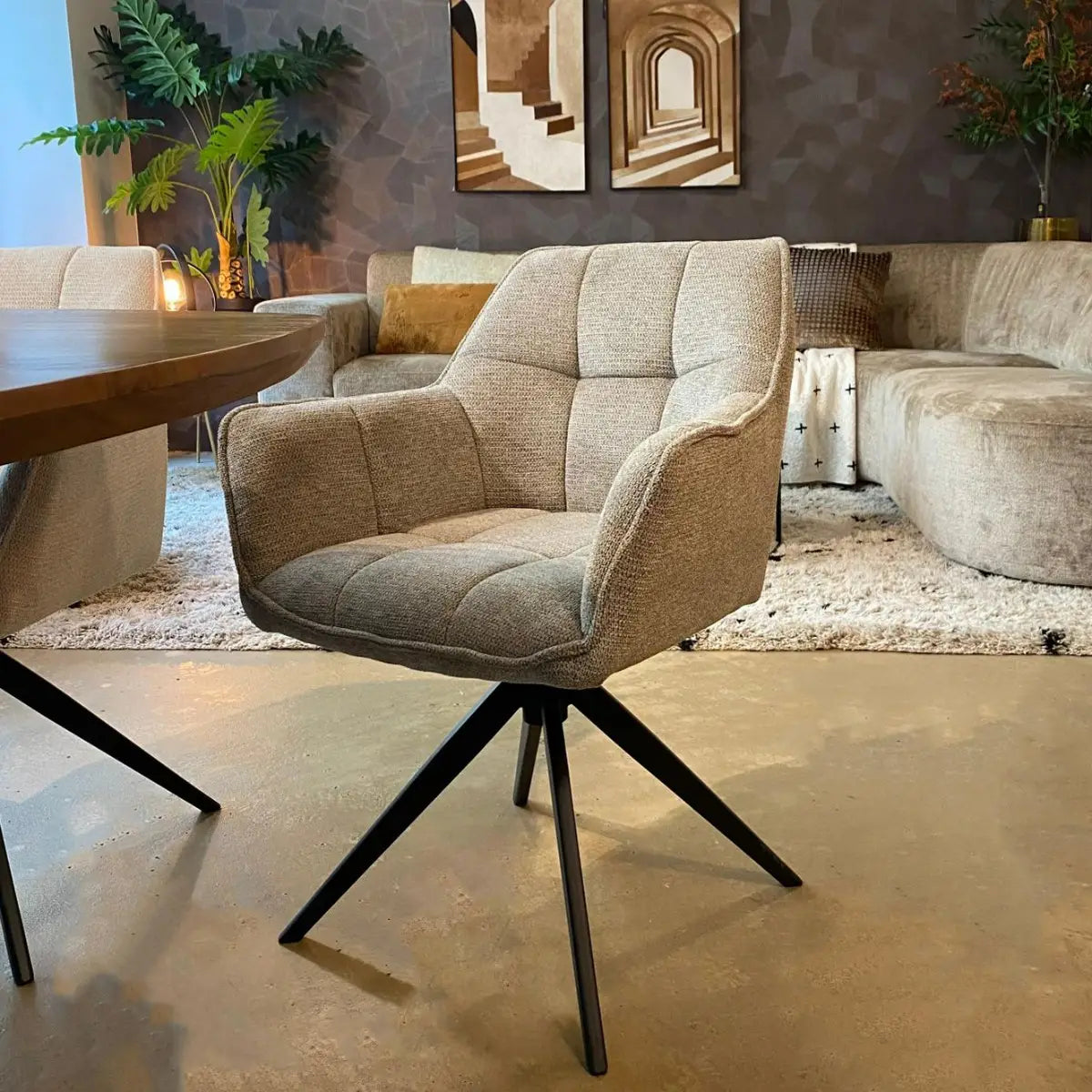 Eetkamerstoel Elise Taupe Draaibaar