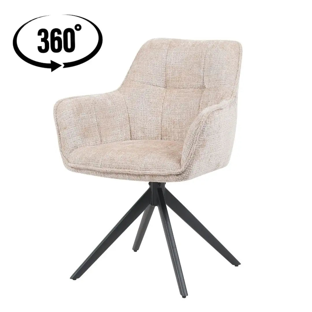 Eetkamerstoel Elise Beige Draaibaar
