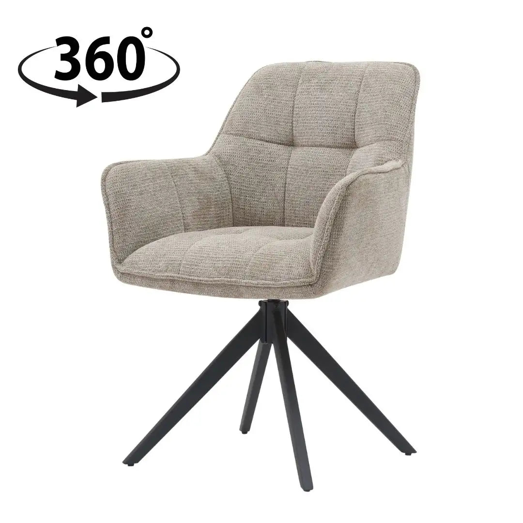 Eetkamerstoel Elise Creme Draaibaar