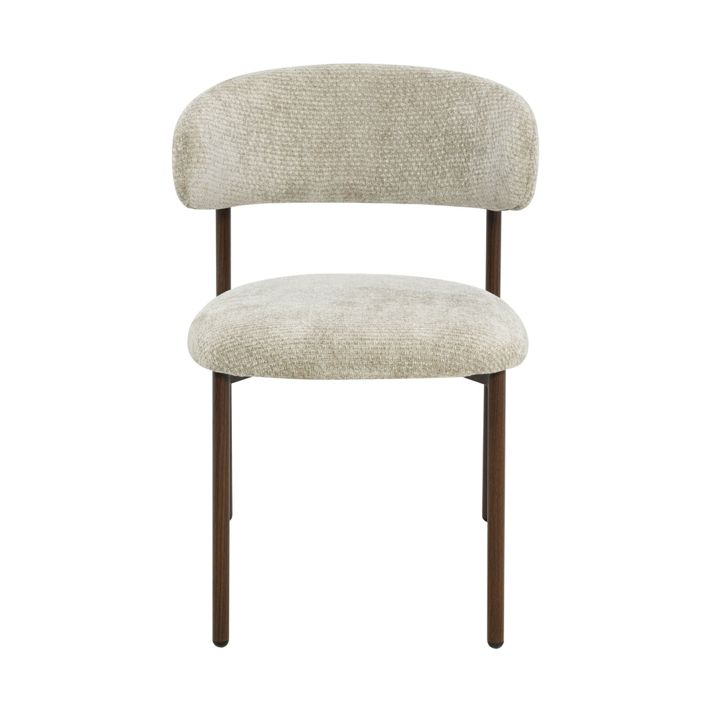 Kiara Eetkamerstoel - Beige Chenille - Walnoot