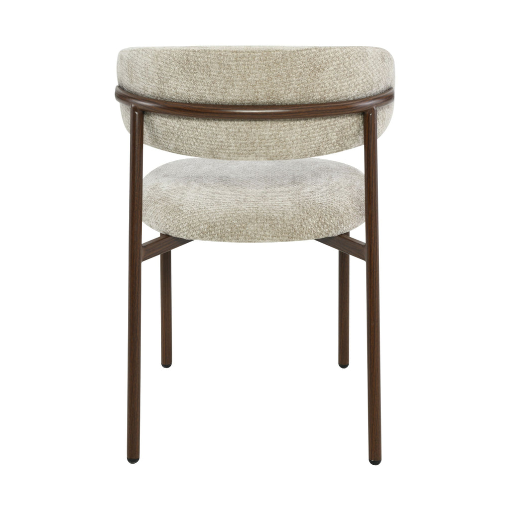 Kiara Eetkamerstoel - Beige Chenille - Walnoot