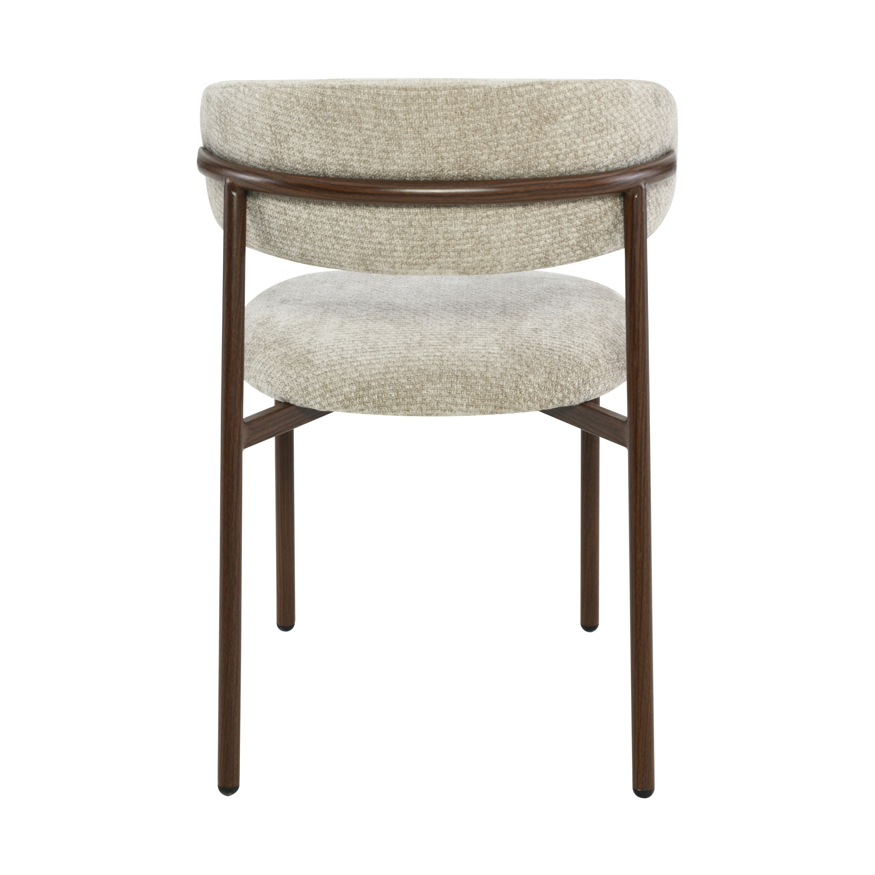 Kiara Eetkamerstoel - Beige Chenille - Walnoot