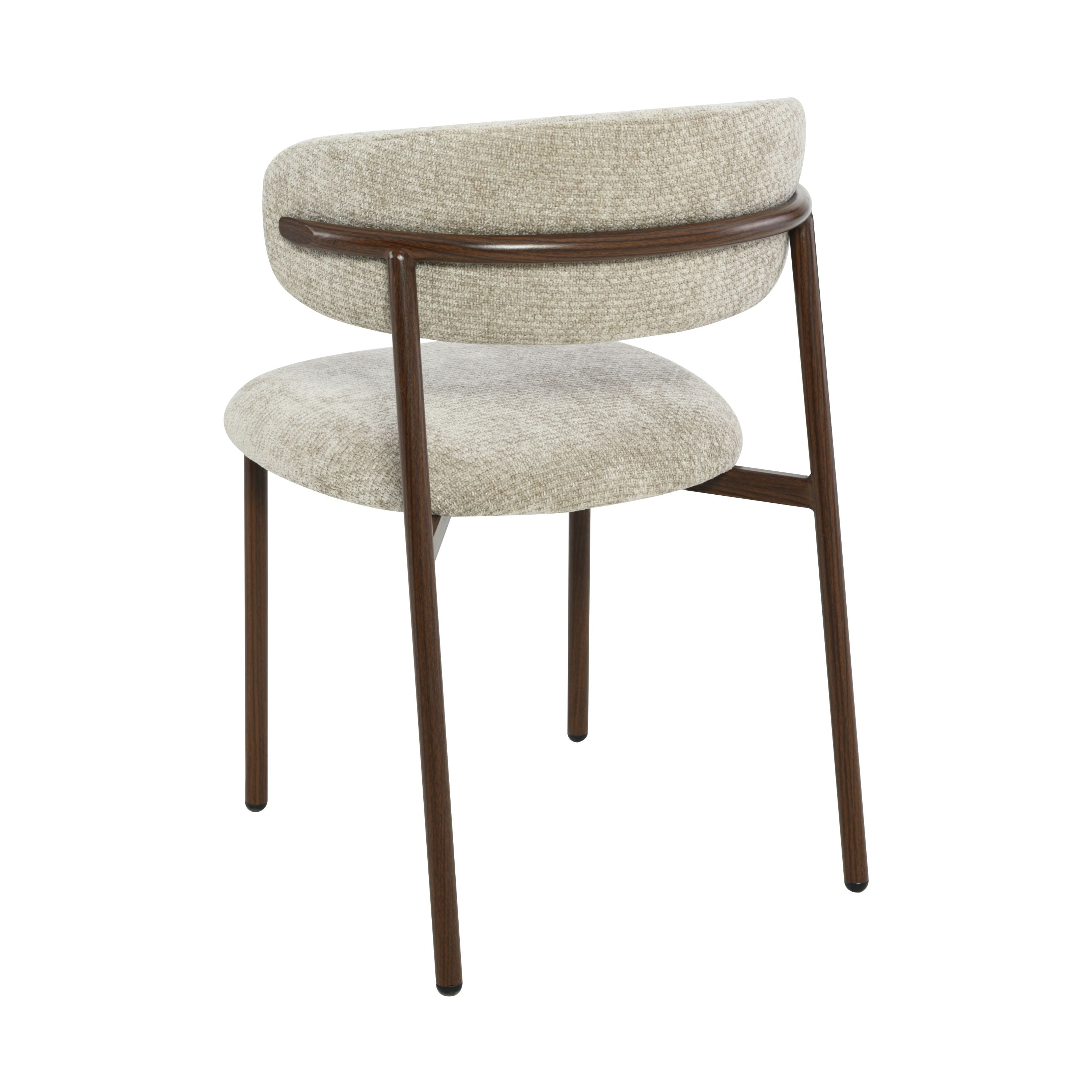 Kiara Eetkamerstoel - Beige Chenille - Walnoot