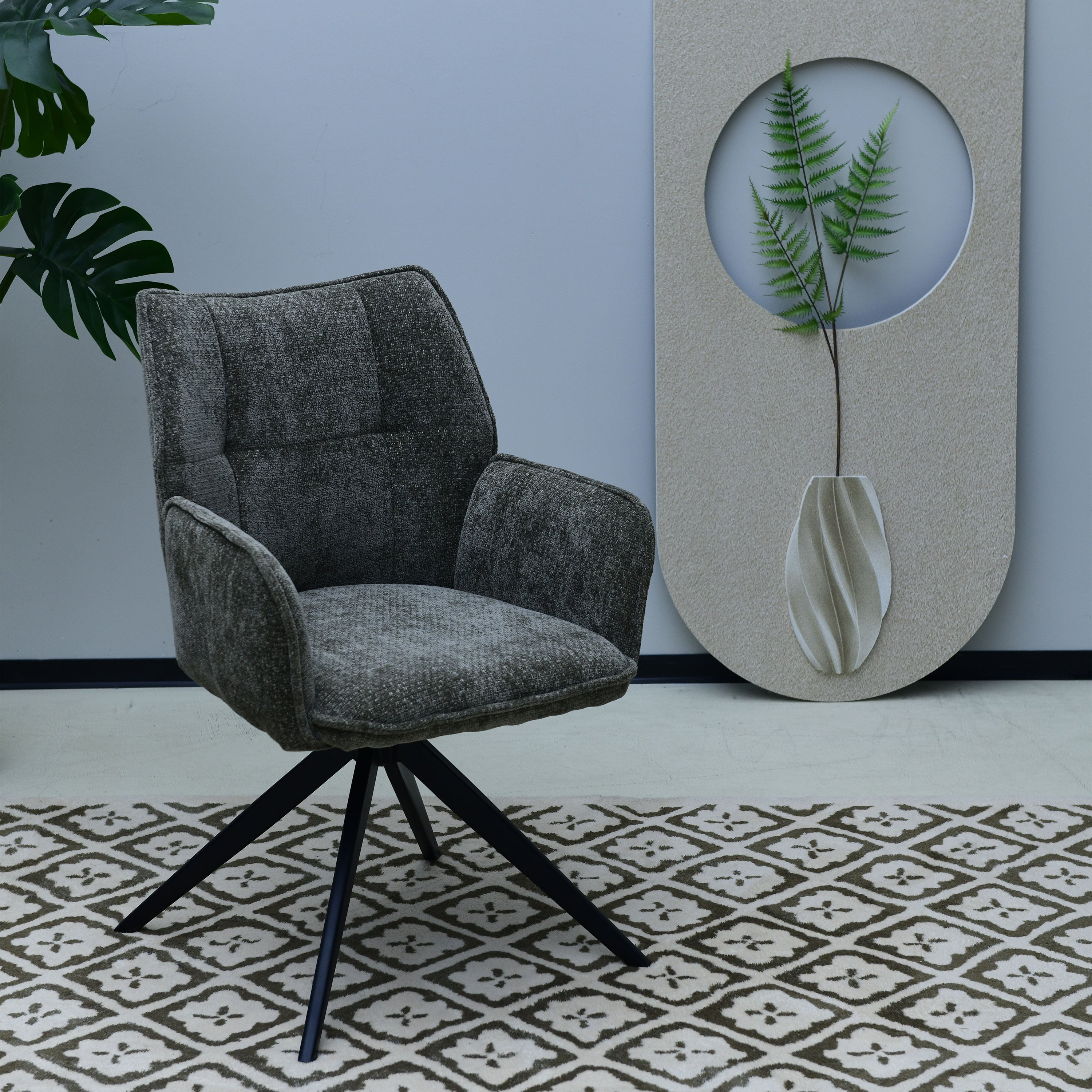 Nala Draaistoel - Khaki - Chenille